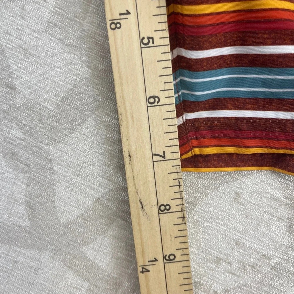 Eddie Bauer Mens 2XL Swim‎ Trunks Rust Red Multi Stripe Mesh Lined Board Shorts